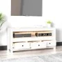 Mueble para TV de madera maciza de pino blanco 114x35x52 cm by , TV Furniture - Ref: Foro24-821503, Price: 118,82 €, Discount: %