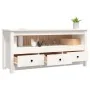 Mueble para TV de madera maciza de pino blanco 114x35x52 cm by , TV Furniture - Ref: Foro24-821503, Price: 118,82 €, Discount: %