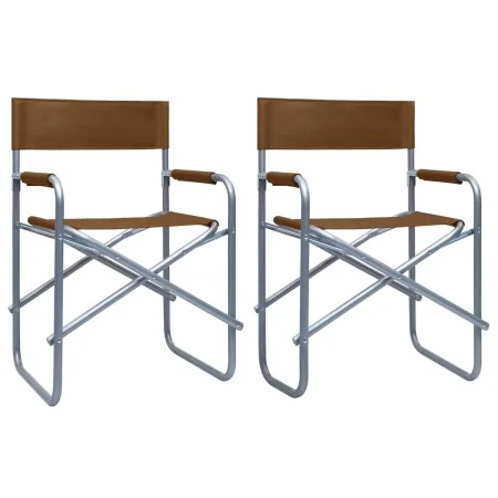 Sillas de director 2 unidades acero marrón de , Sillas de jardín - Ref: Foro24-47921, Precio: 82,64 €, Descuento: %