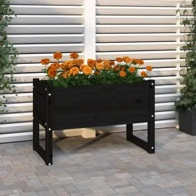 Jardinera madera maciza de pino negro 78x40x52 cm von , Töpfe und Pflanzgefäße - Ref: Foro24-822121, Preis: 74,74 €, Rabatt: %