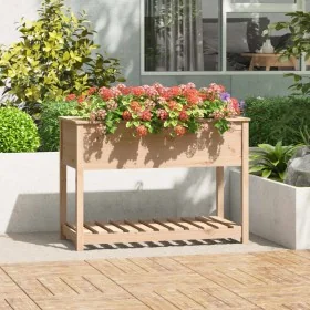 Jardinera con estante de madera maciza de pino 111,5x54x81 cm von , Töpfe und Pflanzgefäße - Ref: Foro24-823787, Preis: 113,0...