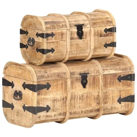 Cofres de almacenamiento 2 unidades madera maciza de mango by , Storage trunks - Ref: Foro24-320374, Price: 232,40 €, Discoun...