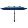 Sombrilla de jardín con palo de aluminio azul 460x270 cm de , Sombrillas - Ref: Foro24-47303, Precio: 156,44 €, Descuento: %