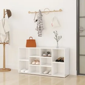 Banco zapatero madera contrachapada blanco brillo 103x30x54,5cm by , Shoe racks and shoe organizers - Ref: Foro24-803296, Pri...