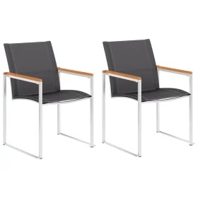 Sillas de jardín 2 unidades textilene y acero inoxidable gris von , Gartenstühle - Ref: Foro24-46497, Preis: 163,59 €, Rabatt: %