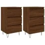 Mesitas noche 2 uds madera ingeniería marrón roble 40x35x69 cm by , Nightstands - Ref: Foro24-826939, Price: 68,35 €, Discoun...