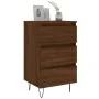 Mesitas noche 2 uds madera ingeniería marrón roble 40x35x69 cm by , Nightstands - Ref: Foro24-826939, Price: 68,35 €, Discoun...