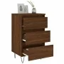 Mesitas noche 2 uds madera ingeniería marrón roble 40x35x69 cm by , Nightstands - Ref: Foro24-826939, Price: 68,35 €, Discoun...