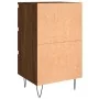 Mesitas noche 2 uds madera ingeniería marrón roble 40x35x69 cm by , Nightstands - Ref: Foro24-826939, Price: 68,35 €, Discoun...
