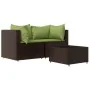 Set muebles de jardín 3 piezas y cojines ratán sintético marrón by , Outdoor sofas - Ref: Foro24-319827, Price: 177,36 €, Dis...