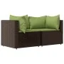 Set muebles de jardín 3 piezas y cojines ratán sintético marrón by , Outdoor sofas - Ref: Foro24-319827, Price: 177,36 €, Dis...
