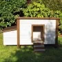 @Pet Gallinero de exterior madera blanco y marrón 136x74,5x75 cm von , Käfige und Lebensräume für Kleintiere - Ref: Foro24-44...