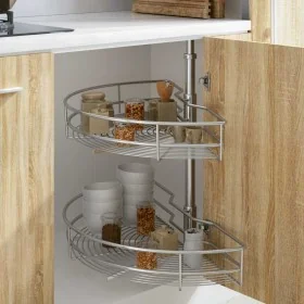 Bandeja cocina alambre 2 niveles plata 180 grados 85x44x80 cm by , Kitchen utensil containers - Ref: Foro24-50973, Price: 123...