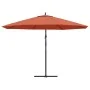 Sombrilla voladiza con poste de aluminio terracota 350 cm de , Sombrillas - Ref: Foro24-44508, Precio: 119,29 €, Descuento: %