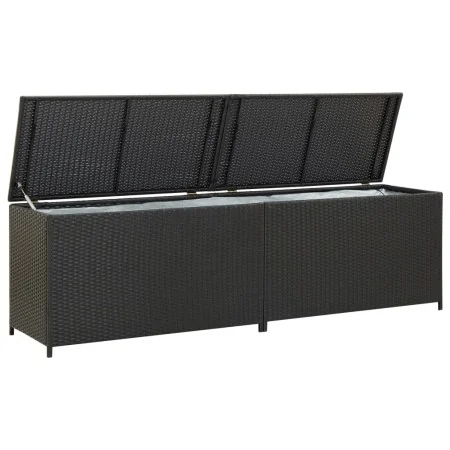 Caja de almacenaje de jardín ratán sintético negro 200x50x60 cm von , Aufbewahrungsboxen für den Außenbereich - Ref: Foro24-4...