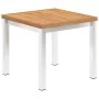Mesa auxiliar jardín teca maciza y acero inoxidable 45x45x38cm de , Mesas de jardín - Ref: Foro24-46512, Precio: 94,66 €, Des...