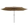 Sombrilla de jardín con palo de metal taupe 390 cm by , Umbrellas - Ref: Foro24-47381, Price: 80,53 €, Discount: %