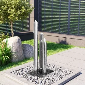 Fuente de jardín de acero inoxidable plateado 48x34x88 cm von , Brunnen und Wasserfälle - Ref: Foro24-48090, Preis: 334,29 €,...