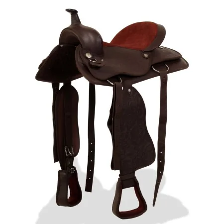 Montura occidental, cabezada y pechera cuero real 15" marrón by , Frames - Ref: Foro24-91347, Price: 214,36 €, Discount: %