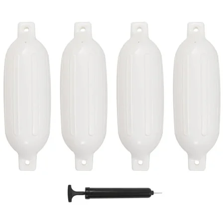Parachoques para barco 4 unidades PVC blanco 58,5x16,5 cm by , Docking and anchoring - Ref: Foro24-92386, Price: 73,94 €, Dis...