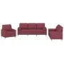 Juego de sofás con cojines 3 piezas tela rojo tinto by , Sofas - Ref: Foro24-3201264, Price: 593,31 €, Discount: %