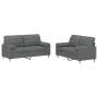 Juego de sofás con cojines 2 piezas tela gris oscuro by , Sofas - Ref: Foro24-3201291, Price: 431,82 €, Discount: %