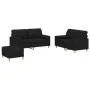 Juego de sofás con cojines 3 piezas tela negro by , Sofas - Ref: Foro24-3201302, Price: 482,06 €, Discount: %