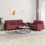 Juego de sofás con cojines 2 piezas tela rojo tinto by , Sofas - Ref: Foro24-3201328, Price: 463,79 €, Discount: %