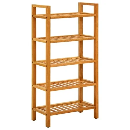 Zapatero con 5 estantes madera maciza de roble 50x27x100 cm von , Schuhregale und Schuhorganisatoren - Ref: Foro24-331747, Pr...