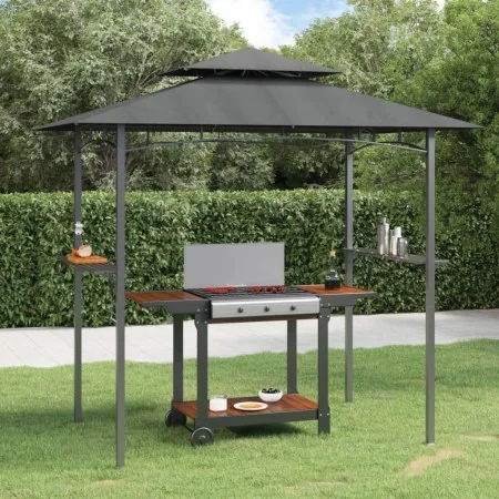 Cenador barbacoa estante lateral acero antracita 240x150x243 cm de , Carpas y cenadores - Ref: Foro24-360140, Precio: 201,86 ...
