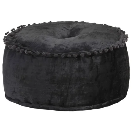Puf redondo de terciopelo gris antracita 40x20 cm de , Otomanas - Ref: Foro24-287565, Precio: 39,62 €, Descuento: %