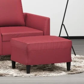 Reposapiés de cuero sintético rojo tinto 60x50x41 cm by , Ottomans - Ref: Foro24-349291, Price: 53,30 €, Discount: %
