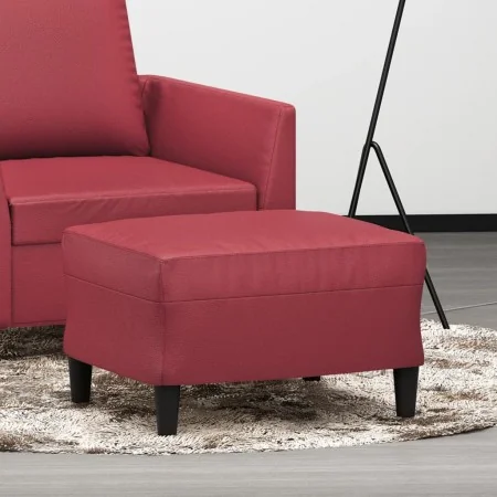 Reposapiés de cuero sintético rojo tinto 60x50x41 cm by , Ottomans - Ref: Foro24-349291, Price: 53,30 €, Discount: %