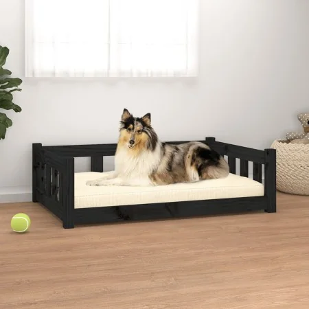 Cama para perros madera maciza de pino negro 95,5x65,5x28 cm de , Camas para perros - Ref: Foro24-820201, Precio: 67,31 €, De...