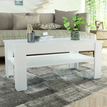Mesa de centro madera de ingeniería blanco 110x65x48 cm by , Coffee table - Ref: Foro24-244859, Price: 115,10 €, Discount: %