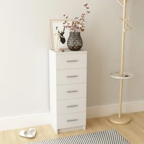 Sinfonier de madera contrachapada 41x35x106 cm blanco by , Lockers and storage cabinets - Ref: Foro24-244890, Price: 156,91 €...