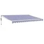 Toldo retráctil automático azul y blanco 4x3 m by , Awnings - Ref: Foro24-3154473, Price: 338,86 €, Discount: %