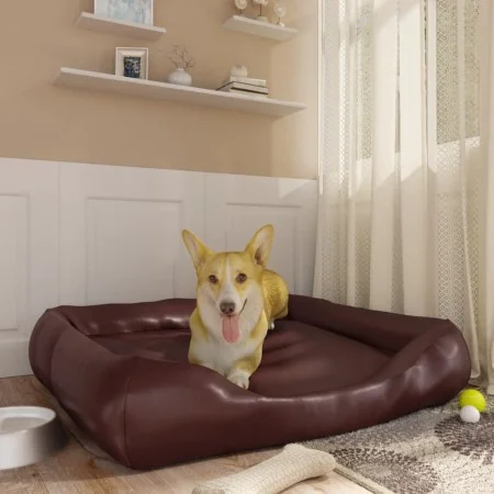 Cama para perros de cuero sintético marrón 105x80x25 cm von , Betten für Hunde - Ref: Foro24-171245, Preis: 63,74 €, Rabatt: %