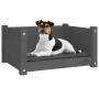 Cama para perros madera maciza de pino gris 55,5x45,5x28 cm by , Beds for dogs - Ref: Foro24-821444, Price: 53,24 €, Discount: %