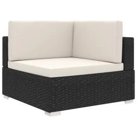 Asiento seccional de esquina con cojines 1 uds ratán PE negro by , Modular outdoor sofas - Ref: Foro24-46798, Price: 150,17 €...