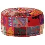 Puf redondo de pachtwork algodón hecho a mano 40x20 cm rojo by , Ottomans - Ref: Foro24-246571, Price: 45,36 €, Discount: %