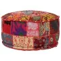 Puf redondo de pachtwork algodón hecho a mano 40x20 cm rojo by , Ottomans - Ref: Foro24-246571, Price: 45,36 €, Discount: %