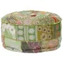 Puf redondo de pachtwork algodón hecho a mano 40x20 cm verde by , Ottomans - Ref: Foro24-246573, Price: 51,52 €, Discount: %