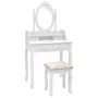 Juego de tocador y taburete madera paulownia blanco 75x69x140cm von , Schlafzimmerkommoden - Ref: Foro24-289314, Preis: 202,2...