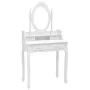 Juego de tocador y taburete madera paulownia blanco 75x69x140cm von , Schlafzimmerkommoden - Ref: Foro24-289314, Preis: 202,2...