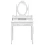 Juego de tocador y taburete madera paulownia blanco 75x69x140cm von , Schlafzimmerkommoden - Ref: Foro24-289314, Preis: 202,2...