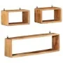 Juego de estantes cubo de pared 3 pzas madera maciza de acacia by , Shelves and shelves - Ref: Foro24-328262, Price: 76,42 €,...