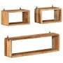 Juego de estantes cubo de pared 3 pzas madera maciza de acacia by , Shelves and shelves - Ref: Foro24-328262, Price: 76,42 €,...