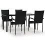 Juego de comedor de jardín 5 piezas ratán sintético negro by , Garden sets - Ref: Foro24-3156656, Price: 354,23 €, Discount: %