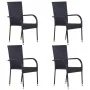 Juego de comedor de jardín 5 piezas ratán sintético negro by , Garden sets - Ref: Foro24-3156656, Price: 354,23 €, Discount: %